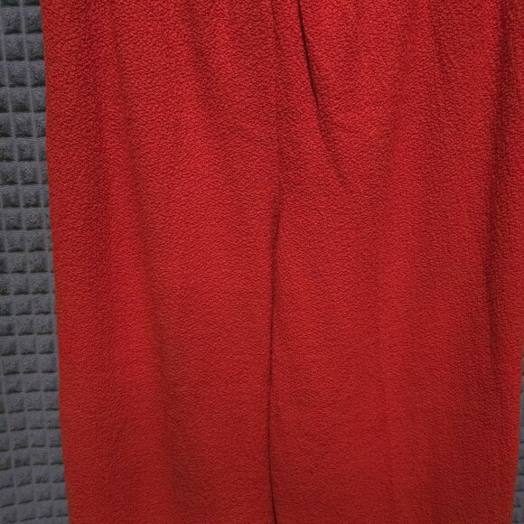 Red Orange Stretch Gaucho Pants M-XL VTG USA Knit Wide Leg Flare Palazzo Capris - Picture 8 of 16